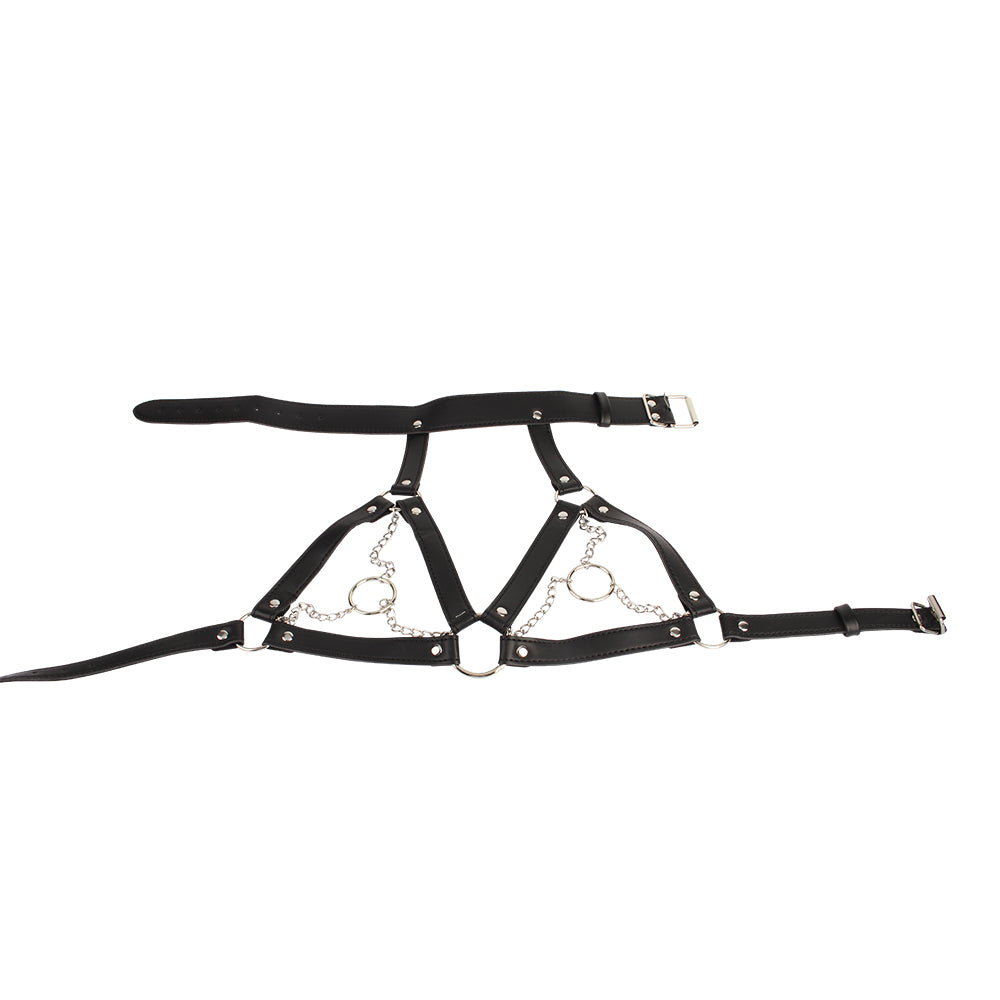 imbracatura bondage breast oring nero chisa