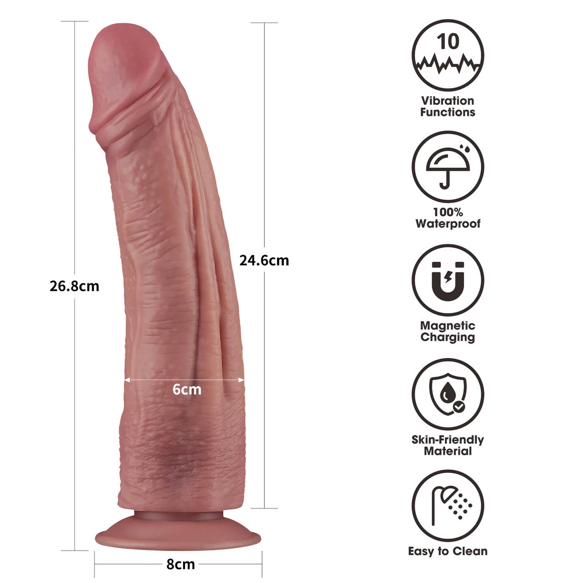vibratore realistico power cock magnum rosa flesh lovetoy