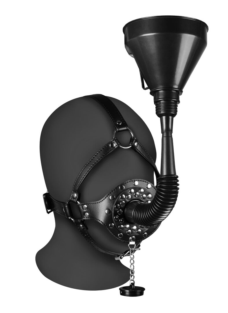 maschera bondage con imbuto xtreme nero