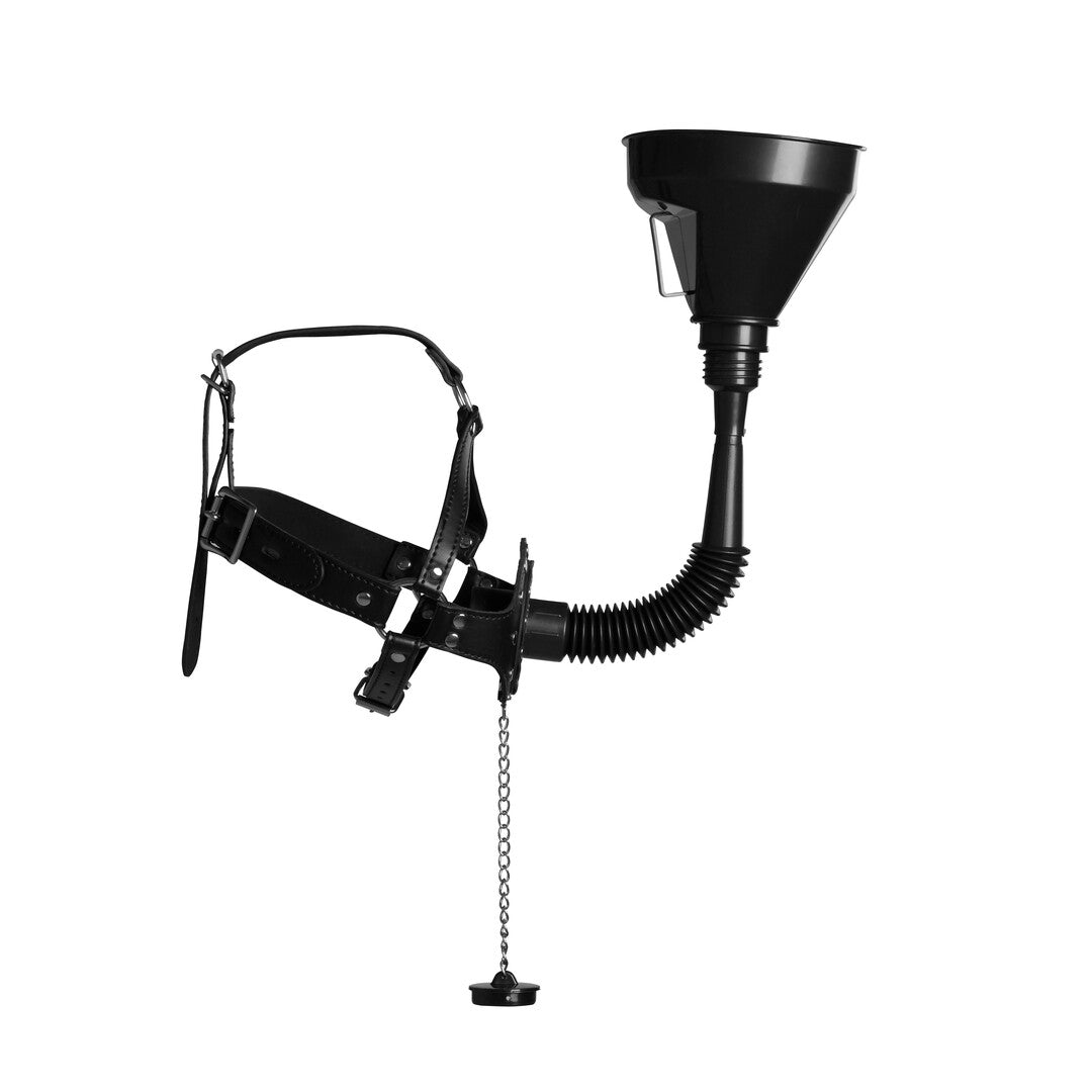 maschera bondage con imbuto xtreme nero