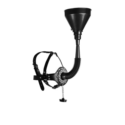 maschera bondage con imbuto xtreme nero
