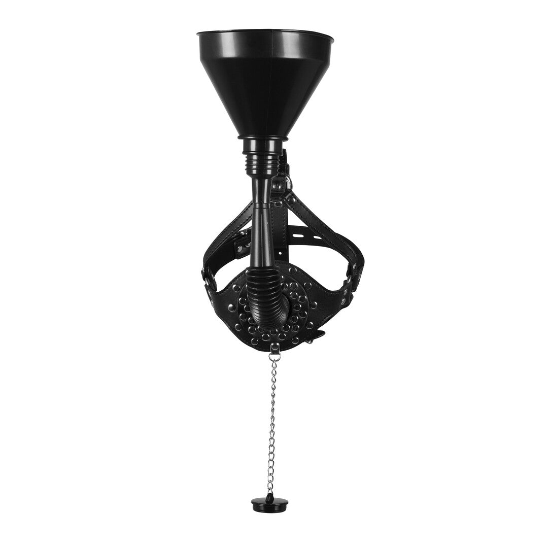 maschera bondage con imbuto xtreme nero