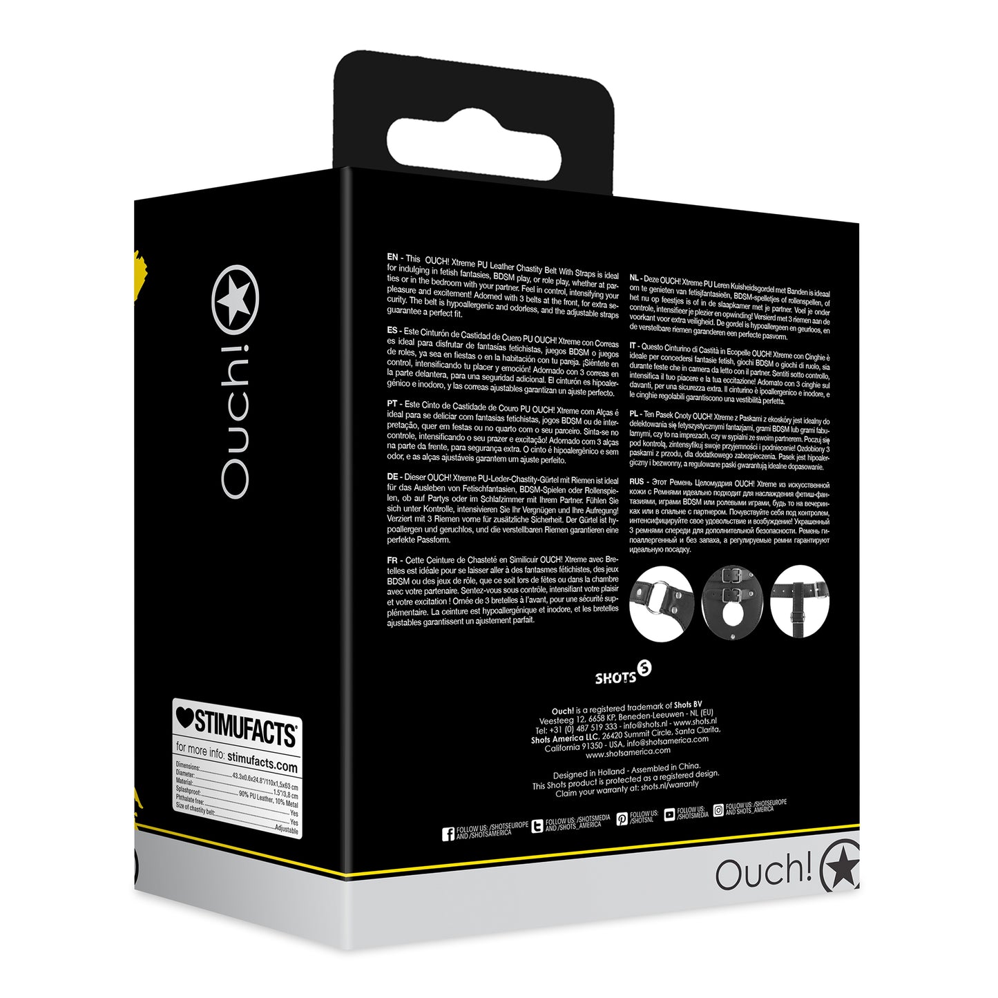 cintura di castità straps nero