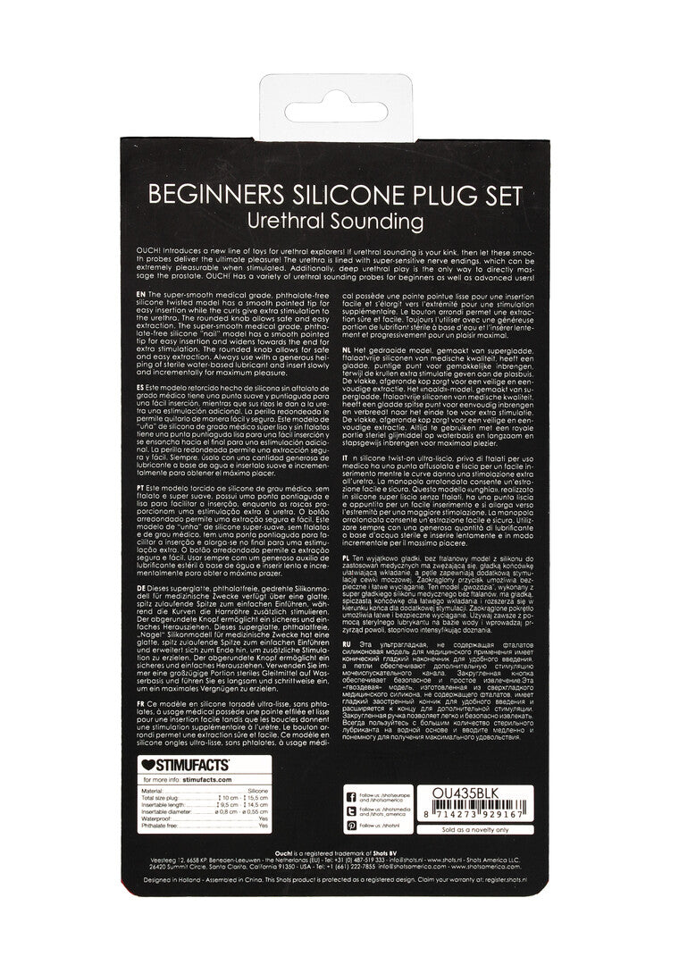 set plug uretrali beginners nero