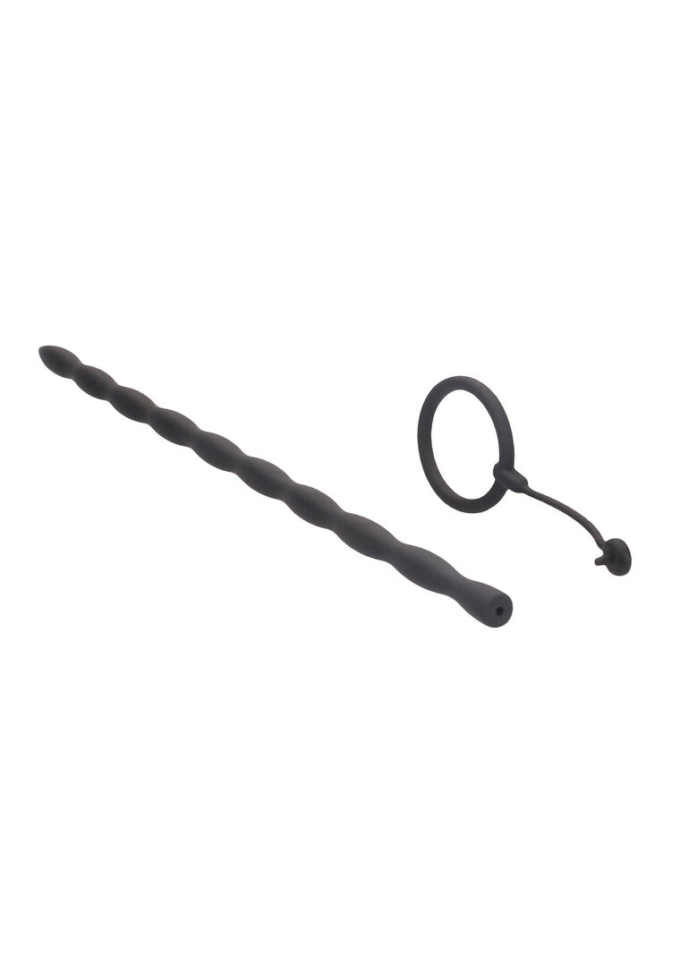 set anello fallico e plug uretrale nero