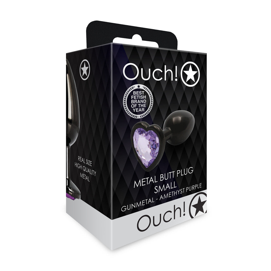 plug anale heart gem nero