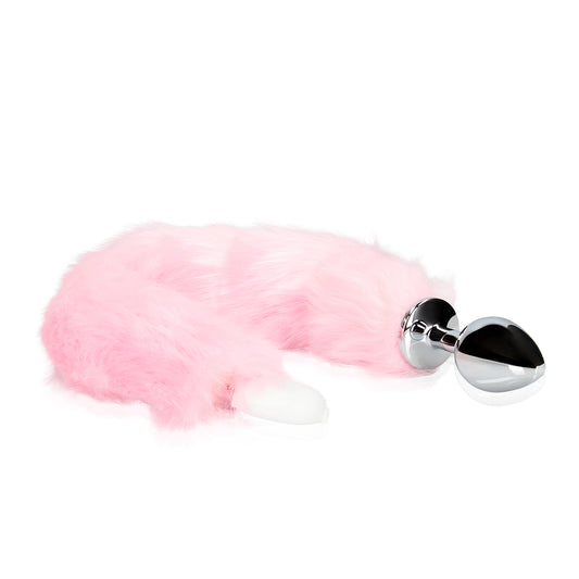plug anale con coda light up fox tail rosa