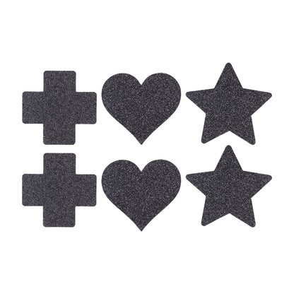 copricapezzoli cross star heart set nero