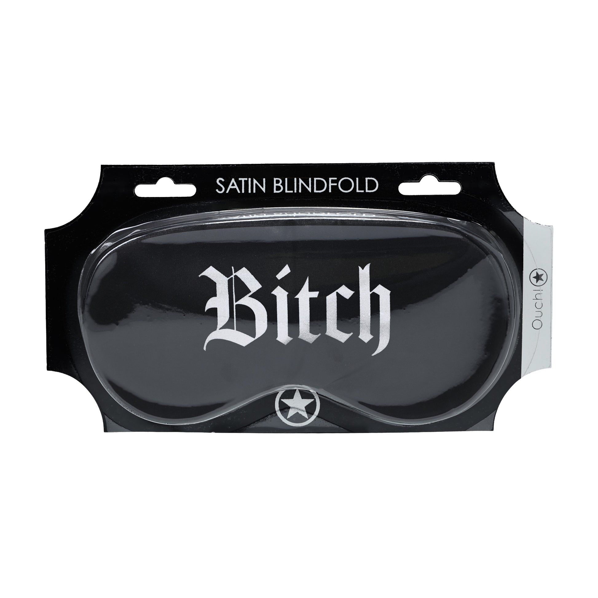 maschera sexy bitch printed satin nero