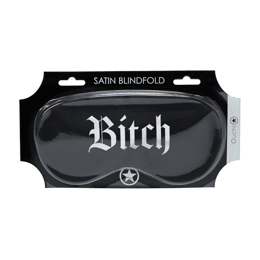 maschera sexy bitch printed satin nero