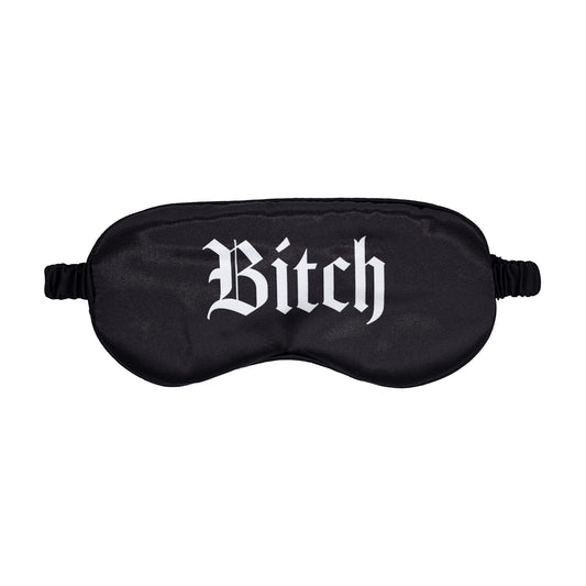 maschera sexy bitch printed satin nero