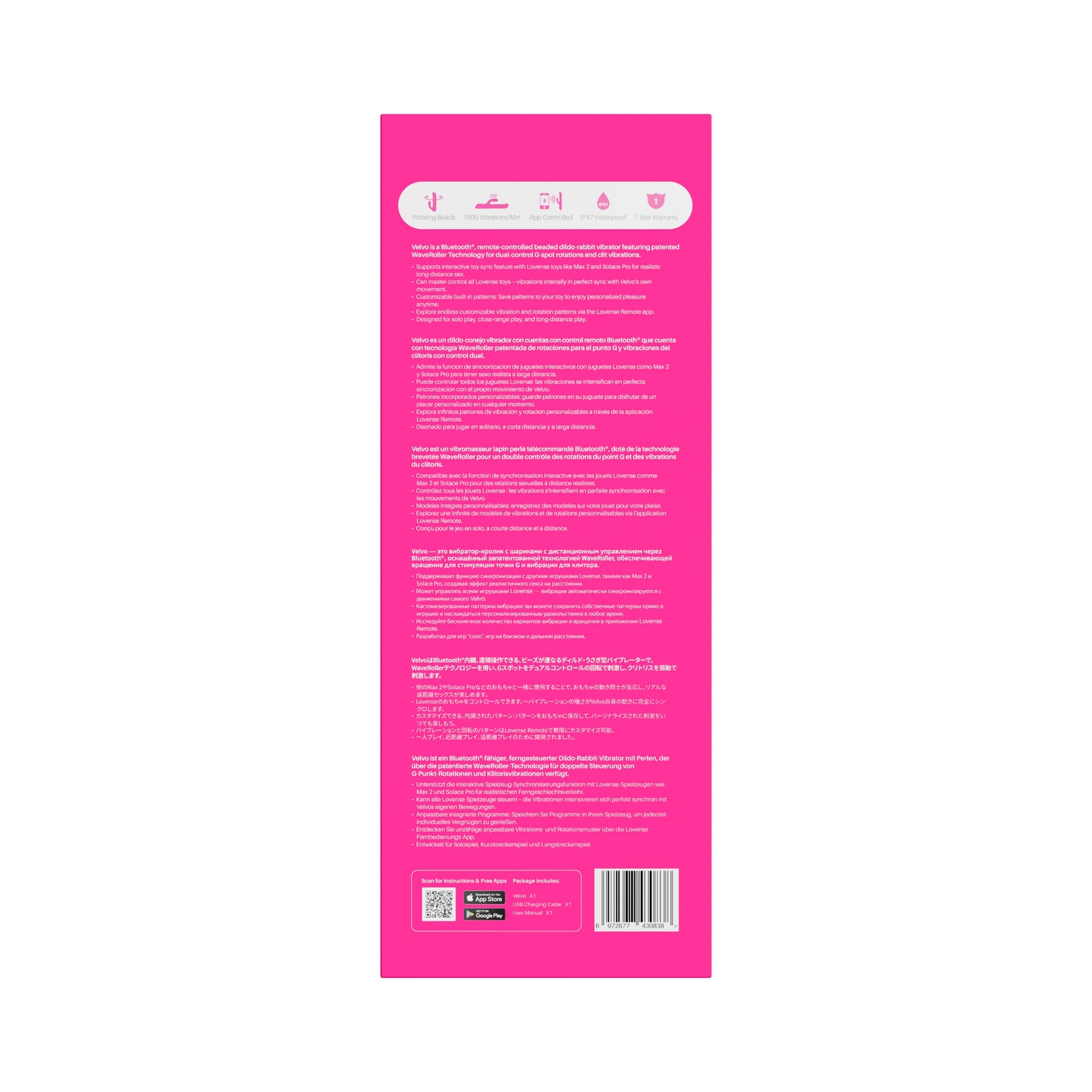 vibratore rabbit velvo fucsia lovense