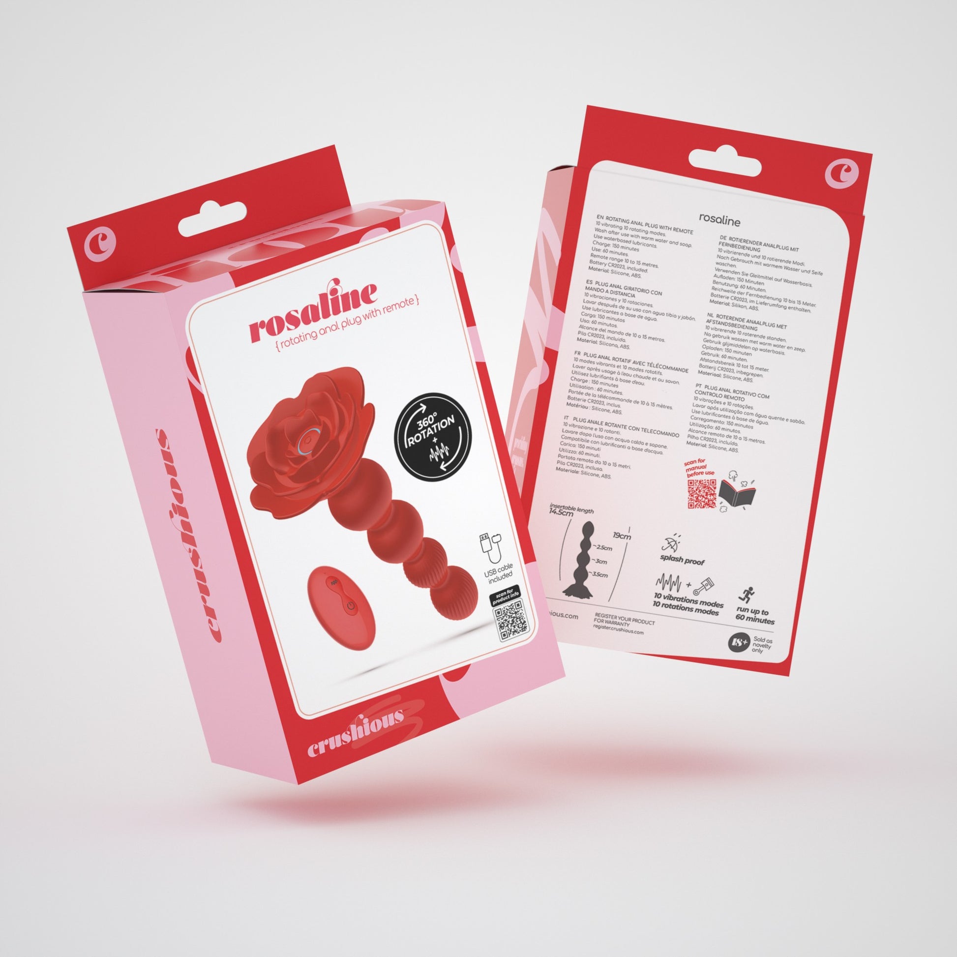 vibratore anale rosaline rosso crushious