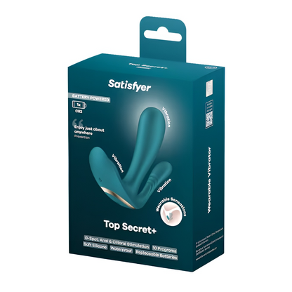 vibratore doppia stimolazione top secret plus verde satisfyer