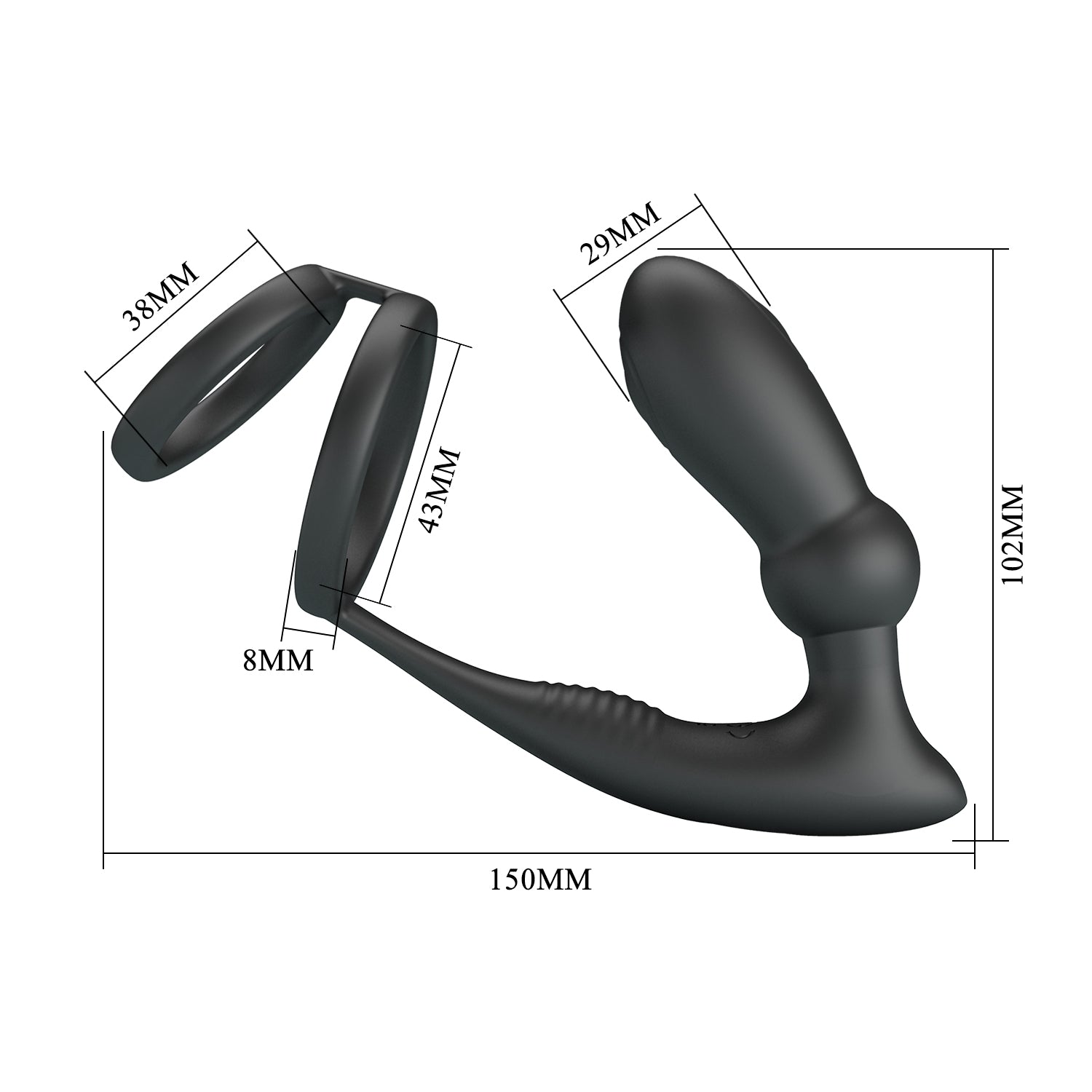 vibratore anale emoni nero pretty love