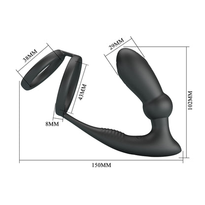 vibratore anale emoni nero pretty love