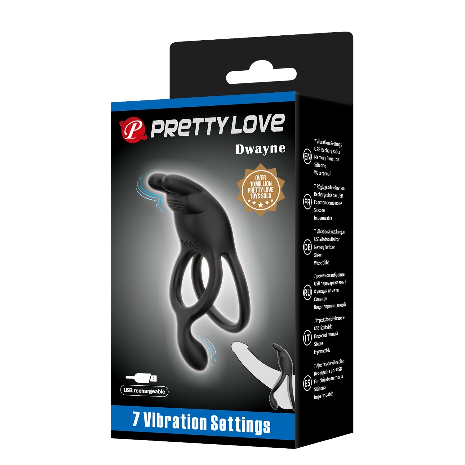 anello vibrante seth nero pretty love