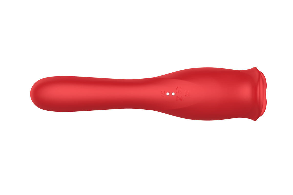 vibratore doppia stimolazione big bite mouth 2 rosso