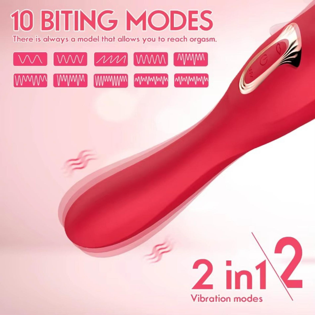 vibratore doppia stimolazione big bite mouth 2 rosso