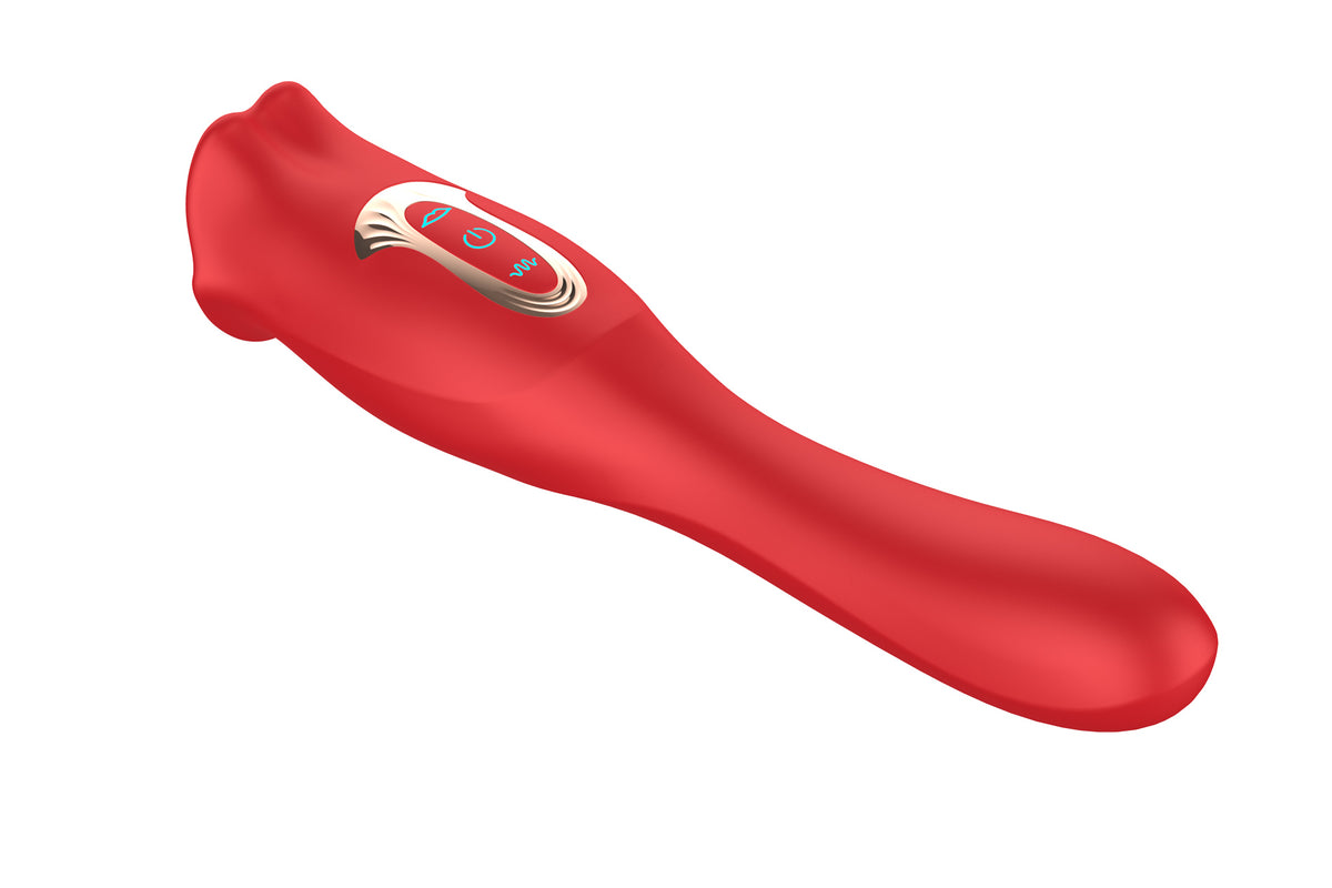 vibratore doppia stimolazione big bite mouth 2 rosso