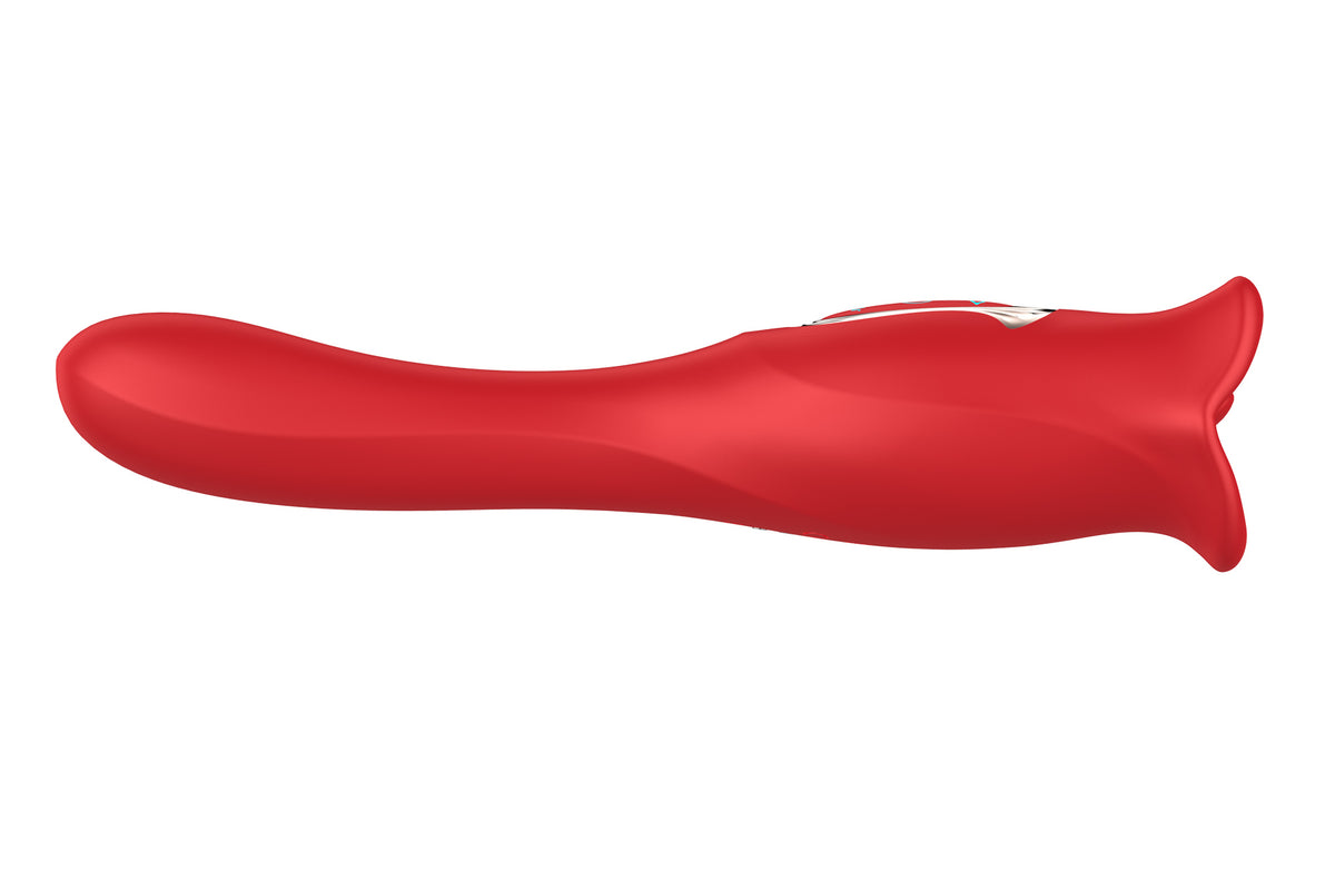 vibratore doppia stimolazione big bite mouth 2 rosso