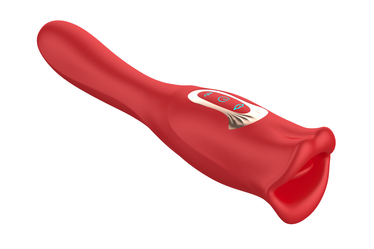 vibratore doppia stimolazione big bite mouth 2 rosso