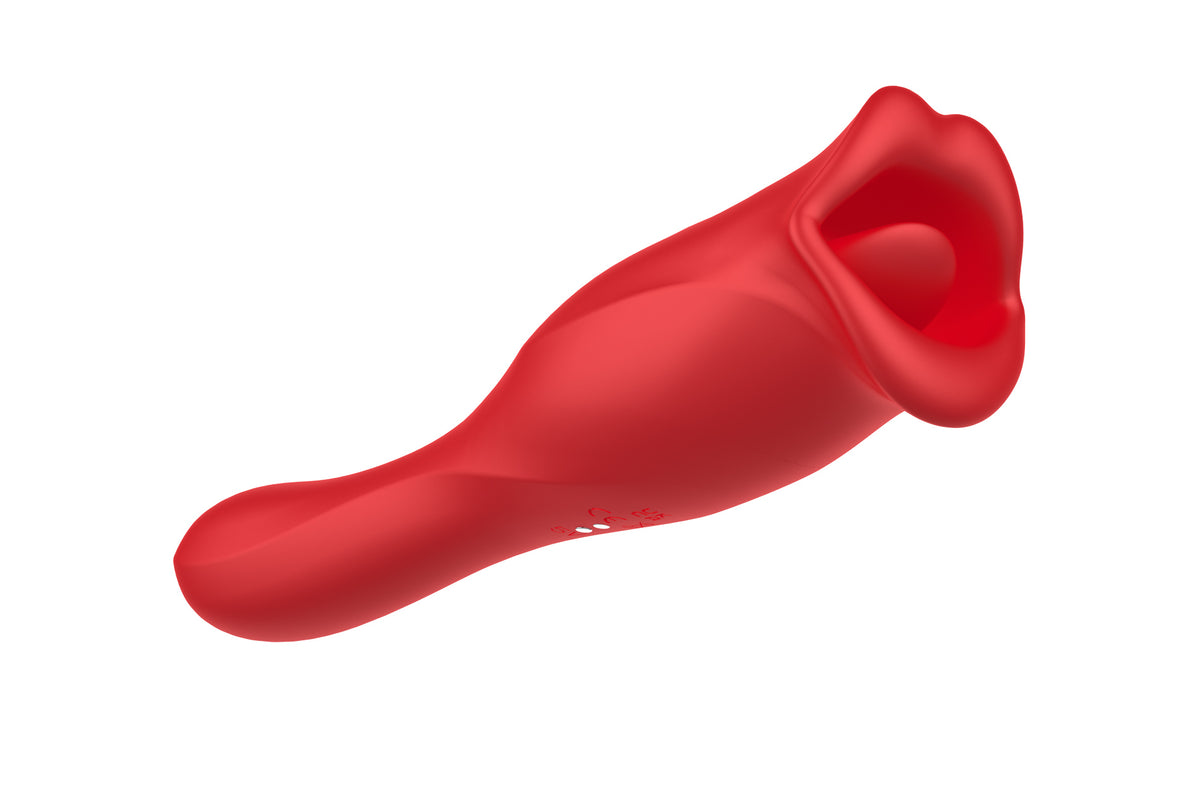 vibratore doppia stimolazione big bite mouth 2 rosso