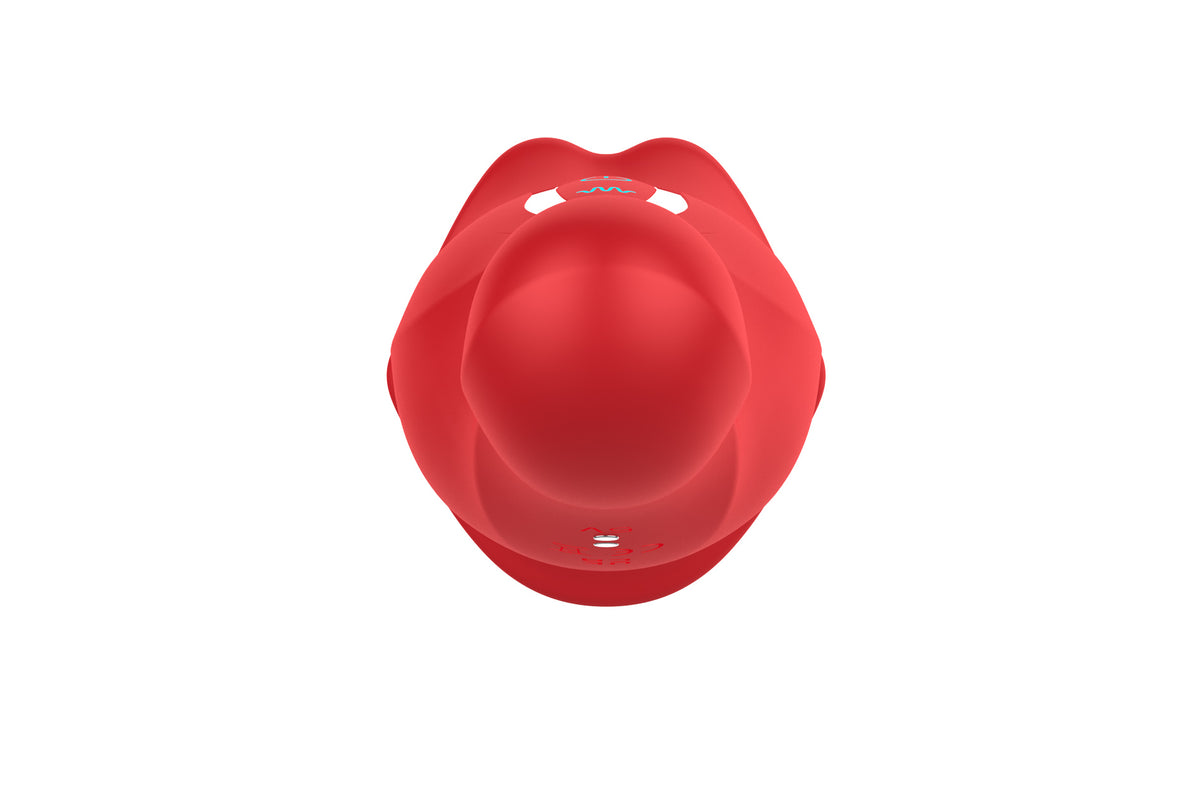 vibratore doppia stimolazione big bite mouth 2 rosso