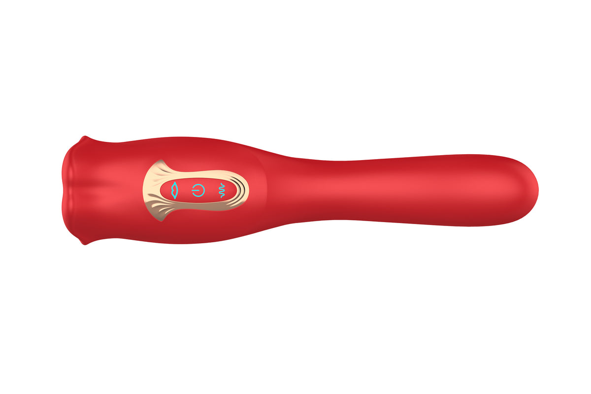 vibratore doppia stimolazione big bite mouth 2 rosso