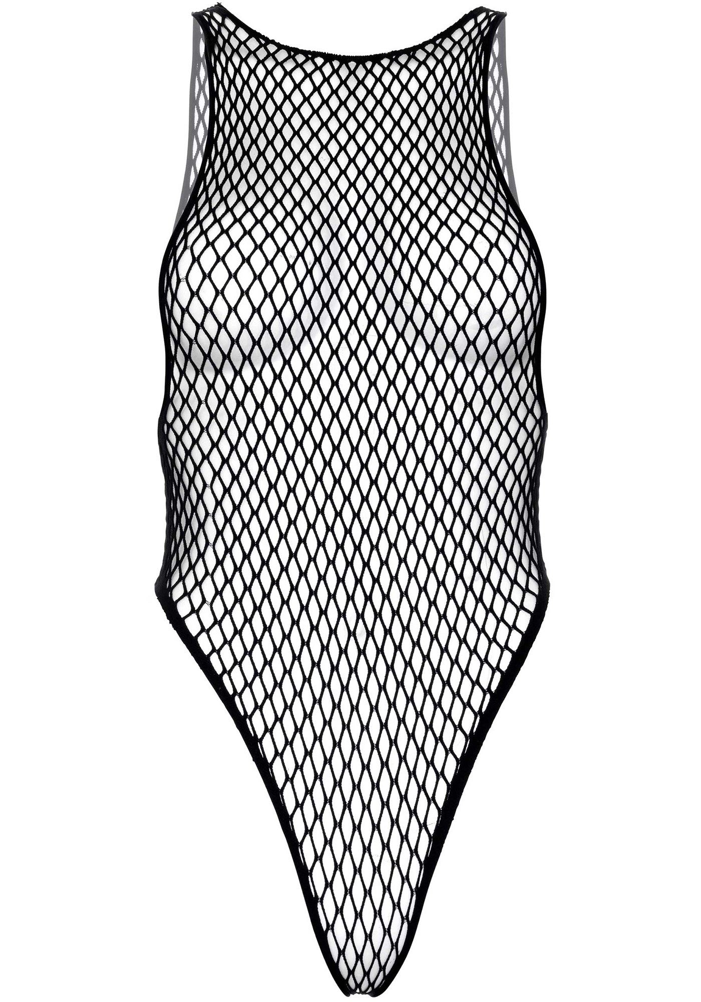 body sexy net snap crotch tank nero taglia unica leg avenue accessori