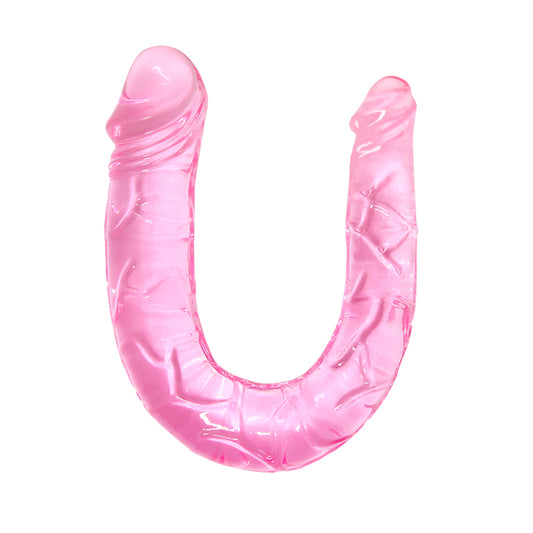 dildo doppio dong fucsia trasparente baile