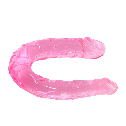 dildo doppio dong fucsia trasparente baile