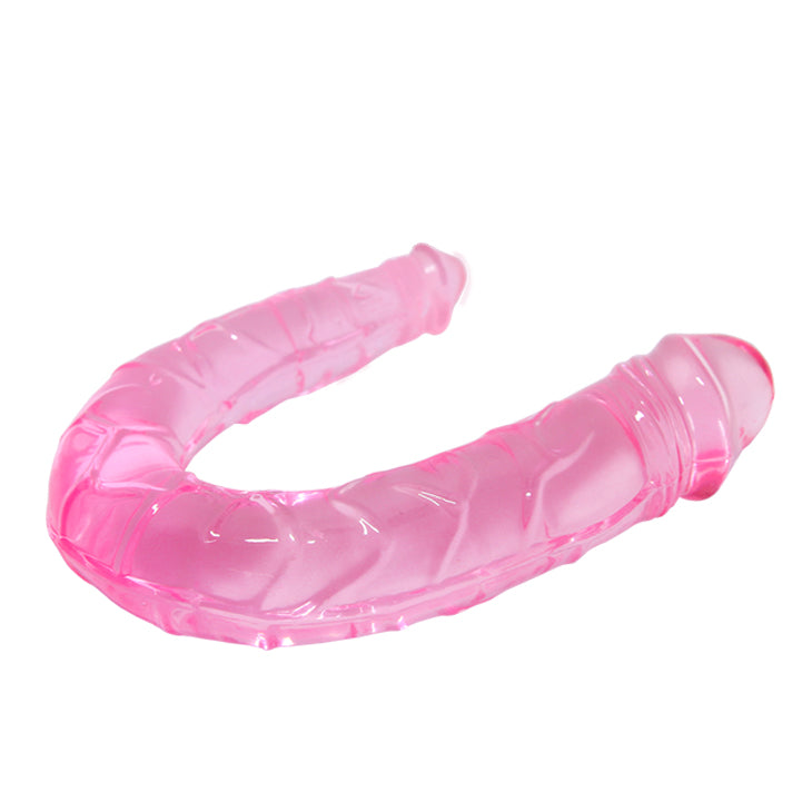 dildo doppio dong fucsia trasparente baile