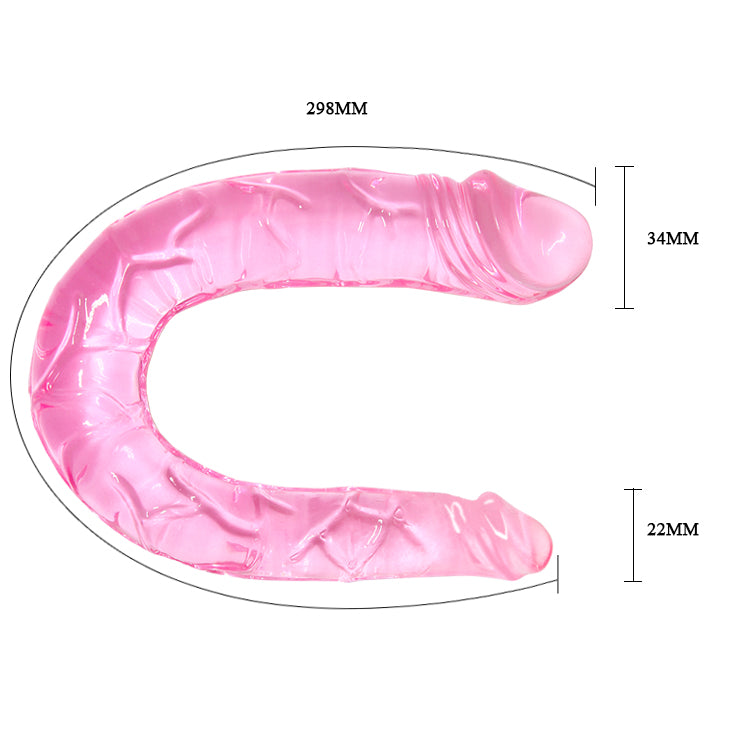 dildo doppio dong fucsia trasparente baile