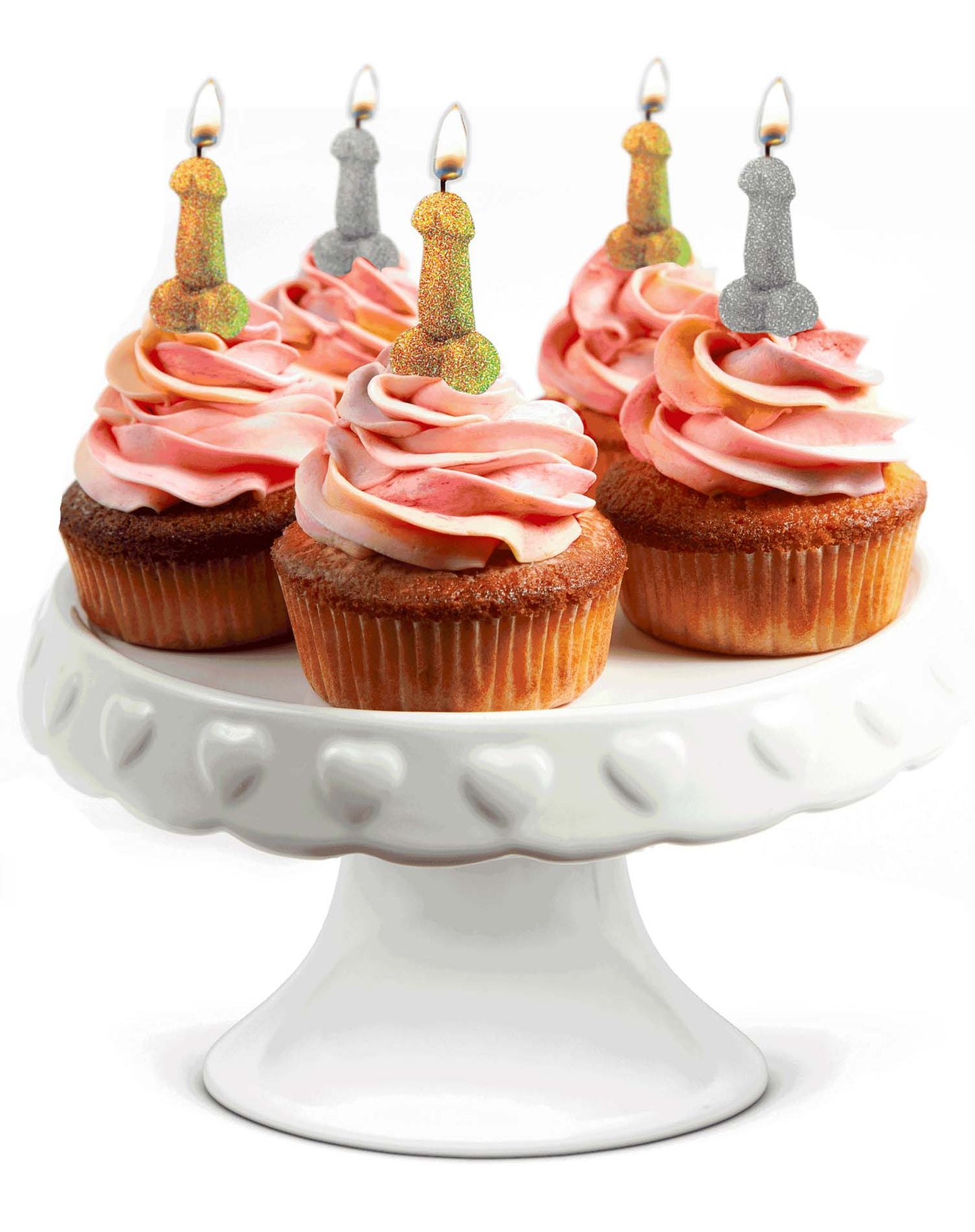 candeline a forma di pene glitter