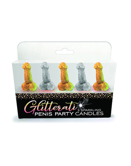 candeline a forma di pene glitter