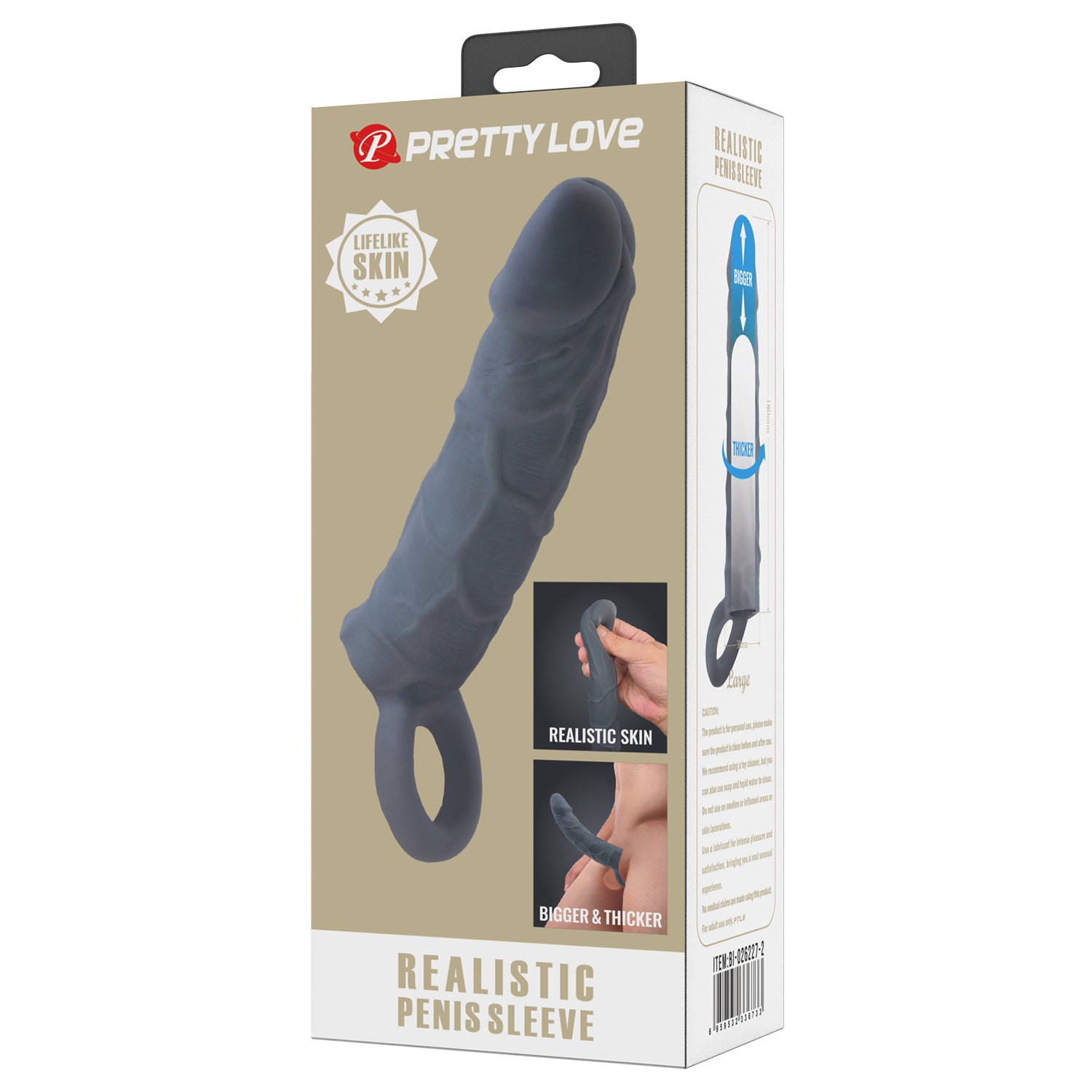 guaina e prolunga pene large grigio pretty love