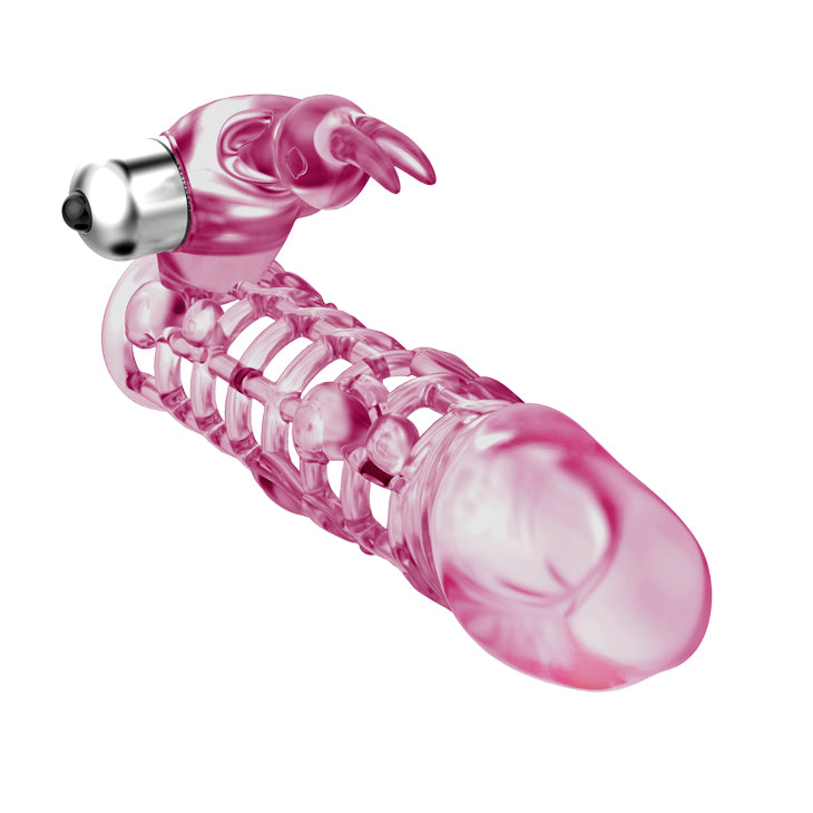 guaina fallica ultimate love sleeve viper fucsia trasparente baile