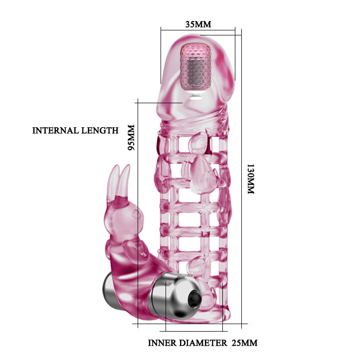 guaina e prolunga pene ultimate love sleeve cobra fucsia trasparente baile