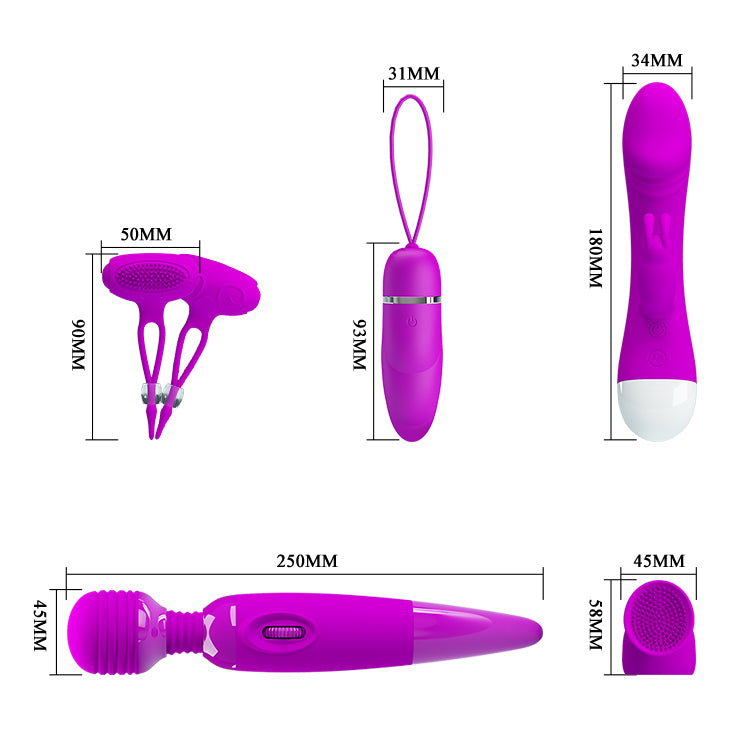 kit vibratori purple desire fucsia pretty love