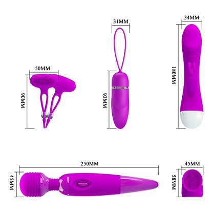 kit vibratori purple desire fucsia pretty love