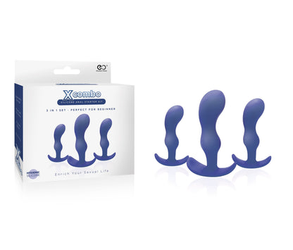 Kit 3 Anal Plug X Combo Blue