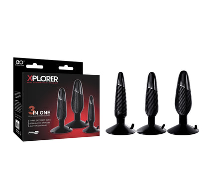 Kit Xplorer 3 Anal Plugs with stimulating texture
