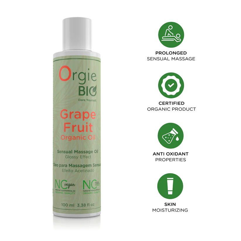 olio massaggio bio pompelmo 100ml orgie