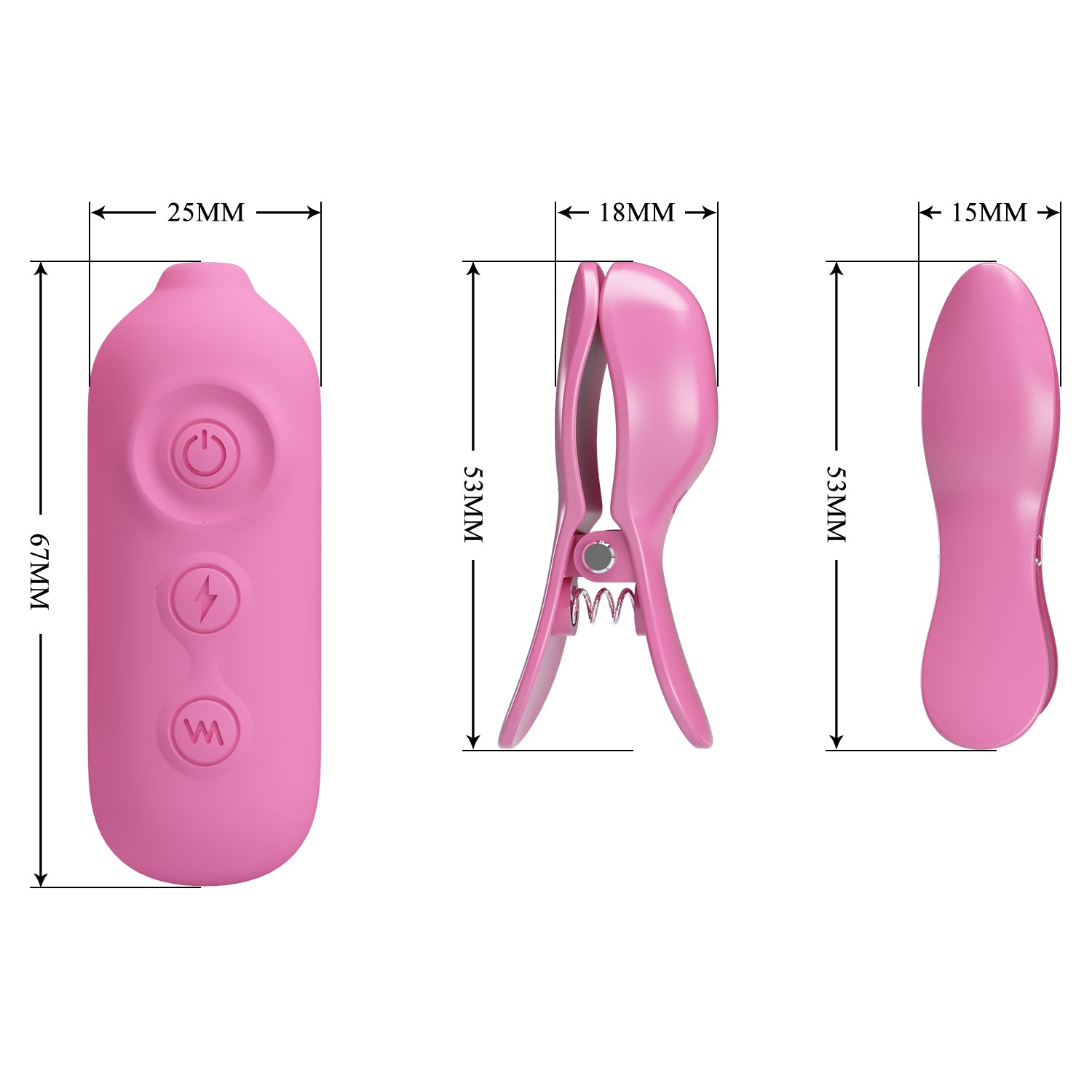 pinzette per capezzoli romantic wave ii rosa  pretty love