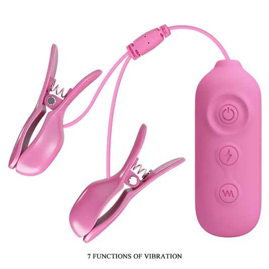pinzette per capezzoli romantic wave ii rosa  pretty love