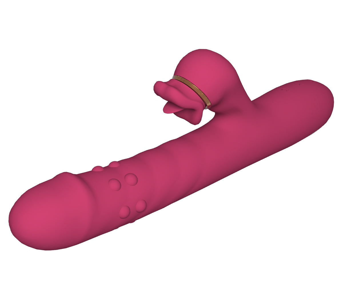 vibratore doppia stimolazione rabbit licking rosa