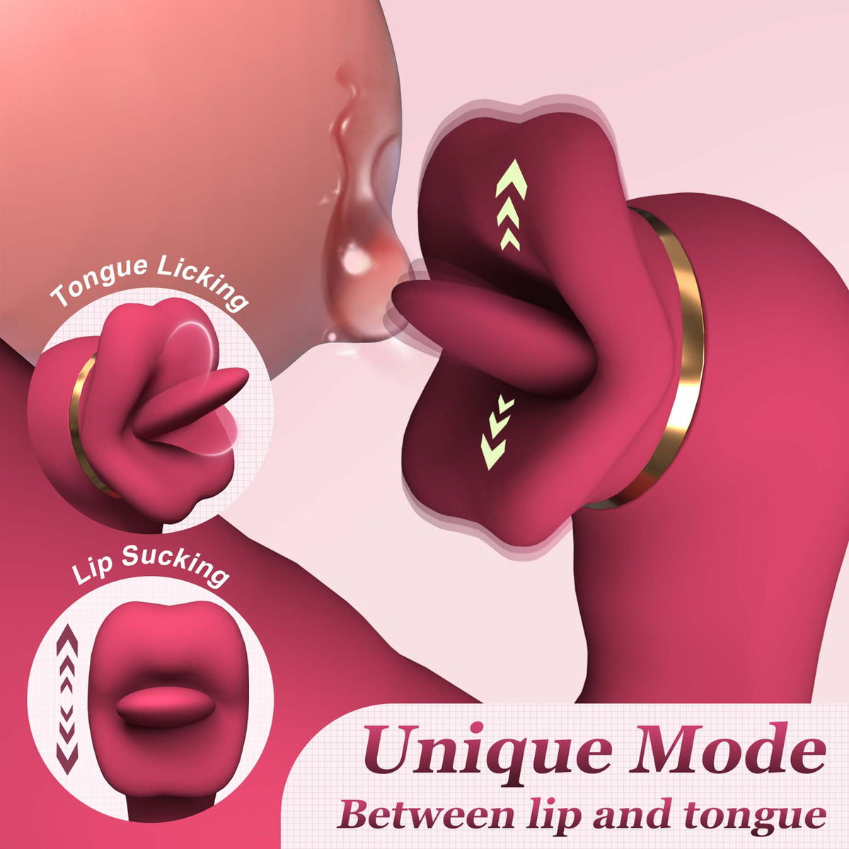 vibratore doppia stimolazione rabbit licking rosa
