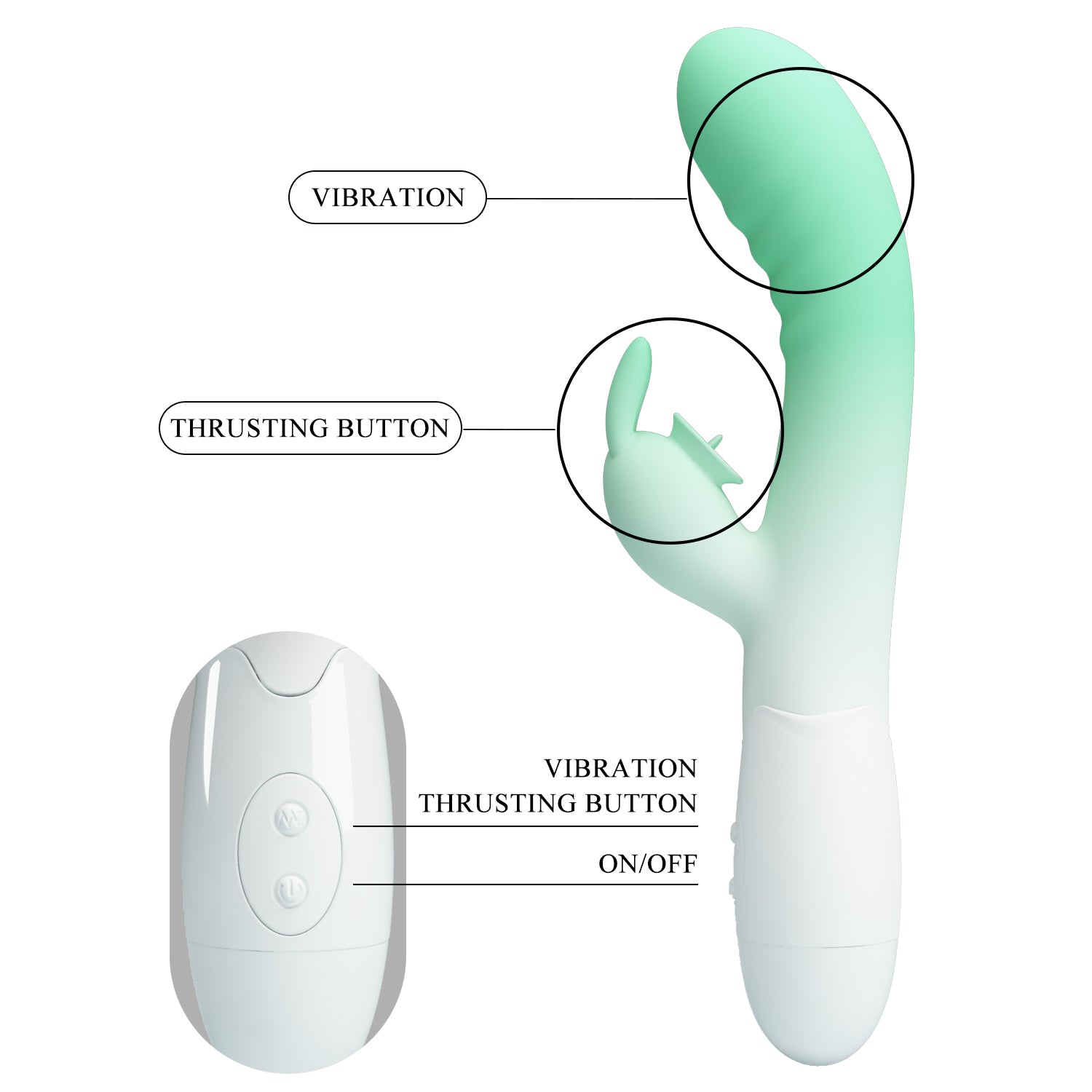 vibratore rabbit cerberus verde pretty love