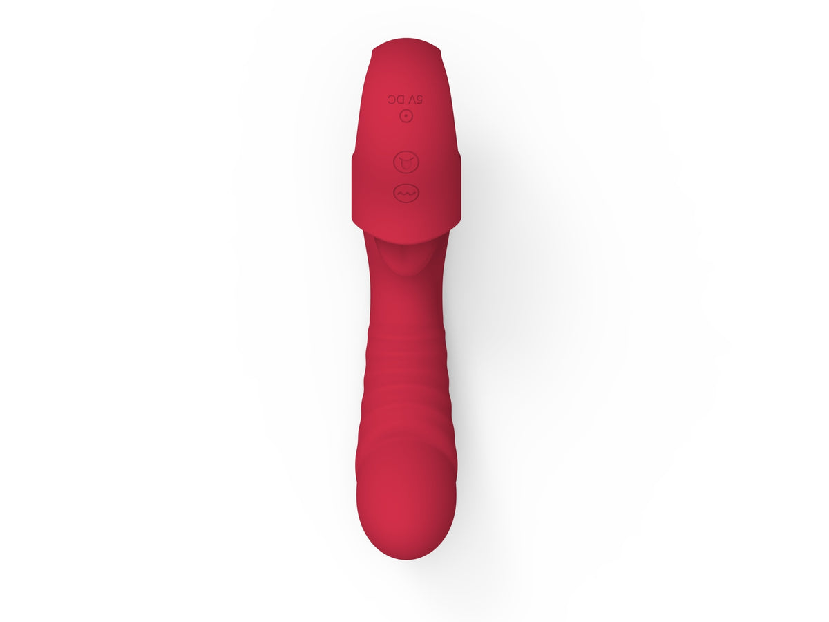 vibratore doppia stimolazione licking rosso